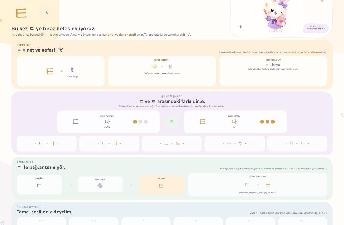 TOKKI Hangeul anlatımından sınırlı bir önizleme